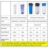 10 Inch Whole House Water Filter Blue Housing-3/4" NPT-Fit for 2.5"x10" Filters